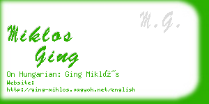 miklos ging business card